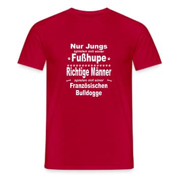 Jungs, Männer, Fußhupe - Französische Bulldogge - Männer T-Shirt - Rot - Vorne - AI Model Male 178 dark (178cm)