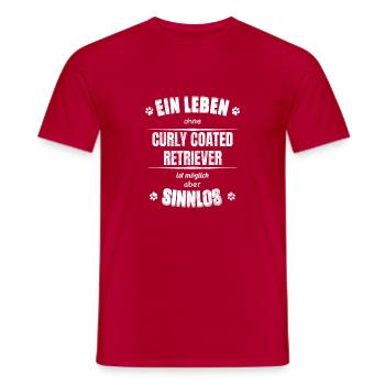 Life Without a Dog Is Pointless Curly Coated Retriever - Men's T-Shirt - red - Front - AI Model Male 178 dark (178cm)