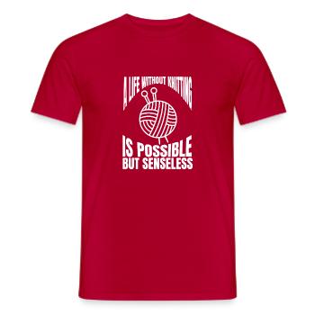 Stricken Schneiderin Häkeln Strickerin Schneider - Männer T-Shirt - Rot - Vorne - AI Model Male 178 dark (178cm)