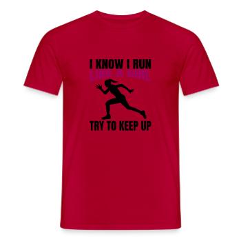 Joggeur, cardio training, course, course, fit, jogging - T-shirt homme - rouge - Devant - AI Model Male 178 dark (178cm)