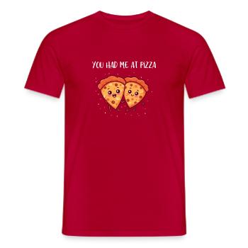 Tu m’as eu à la pizza - T-shirt homme - rouge - Devant - AI Model Male 178 dark (178cm)