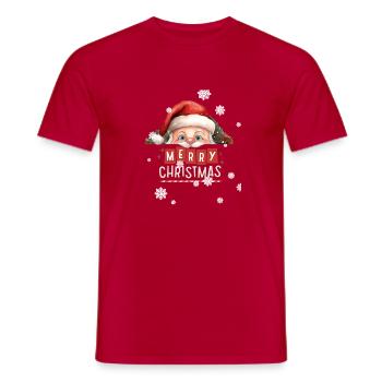 Père Noël, Merry Christmas - T-shirt homme - rouge - Devant - AI Model Male 178 dark (178cm)