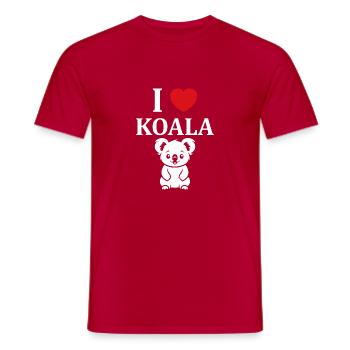 Humour petit bébé koala - T-shirt homme - rouge - Devant - AI Model Male 178 dark (178cm)