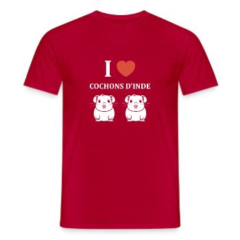 Humour cochon d'ine - T-shirt homme - rouge - Devant - AI Model Male 178 dark (178cm)