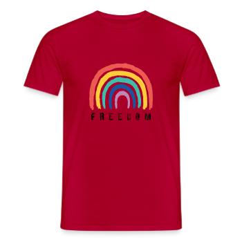 Freedom Rainbow - Männer T-Shirt - Rot - Vorne - AI Model Male 178 dark (178cm)