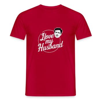 I LOVE MY HUSBAND - Men's T-Shirt - red - Front - AI Model Male 178 dark (178cm)