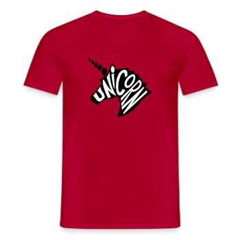 Unicorn black and white - Men's T-Shirt - red - Front - AI Model Male 178 dark (178cm)