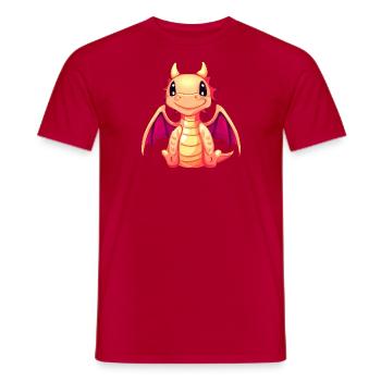 Niedliche Drachen-Fantasy-Kunst - Männer T-Shirt - Rot - Vorne - AI Model Male 178 dark (178cm)
