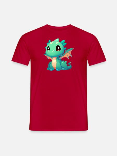 Dragon With Big Eyes - Men's T-Shirt - red