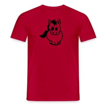 Thick Pony - Line - Men's T-Shirt - red - Front - AI Model Male 178 dark (178cm)