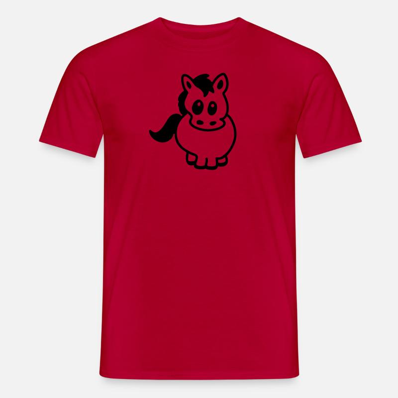 Dickes Pony - Line - Männer T-Shirt - Rot