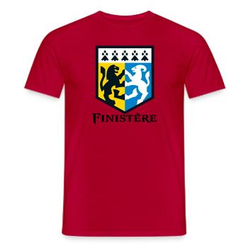 drapeau blason du Finistère Bretagne - T-shirt homme - rouge - Devant - AI Model Male 178 dark (178cm)