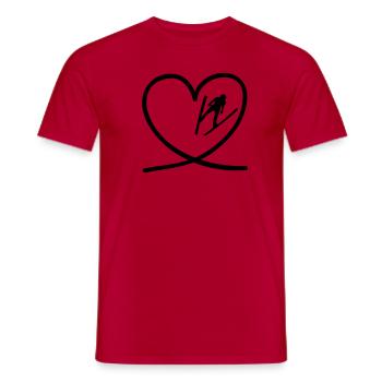 I love ski jumping - Men's T-Shirt - red - Front - AI Model Male 178 dark (178cm)