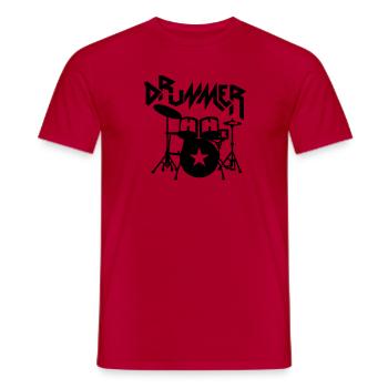 drummer - T-shirt homme - rouge - Devant - AI Model Male 178 dark (178cm)