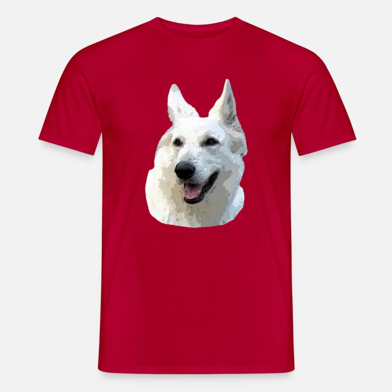 Weißer Schäferhund - Männer T-Shirt - Rot