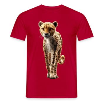 Guépard Guépard Gros chat Amoureux des chats Guépard - T-shirt homme - rouge - Devant - AI Model Male 178 dark (178cm)