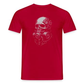 Steampunk-Totenkopf-Gasmaske - Männer T-Shirt - Rot - Vorne - AI Model Male 178 dark (178cm)