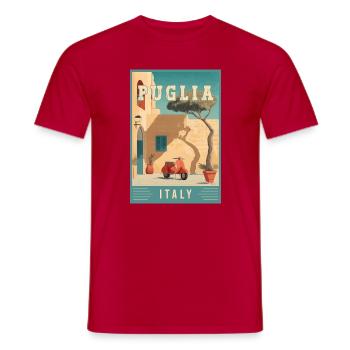 Discover Southern Charm of Puglia in Italy - Men's T-Shirt - red - Front - AI Model Male 178 dark (178cm)