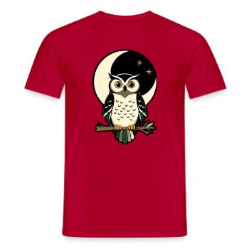 Folk Streetwear du symbole de la lune de la forêt - T-shirt homme - rouge - Devant - AI Model Male 178 dark (178cm)