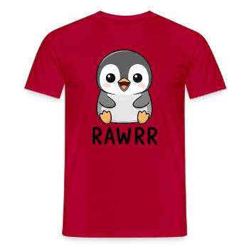 Cute Cartoon Penguin Chibi Rawr - Men's T-Shirt - red - Front - AI Model Male 178 dark (178cm)