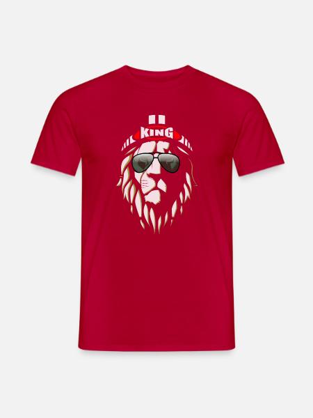 KÖNIGSLÖWE - Männer T-Shirt - Rot