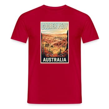 Erleben Sie Outback of Coober Pedy in Australien - Männer T-Shirt - Rot - Vorne - AI Model Male 178 dark (178cm)