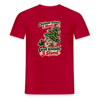 Christbaam grad hinstelln - Männer T-Shirt - Rot - Vorne - AI Model Male 178 dark (178cm)