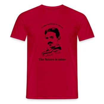 Nikola Tesla Tomorrow - Men's T-Shirt - red - Front - AI Model Male 178 dark (178cm)