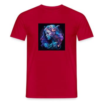 Aquarius - Männer T-Shirt - Rot - Vorne - AI Model Male 178 dark (178cm)