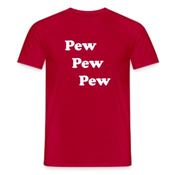 Pew Pew Pew - Männer T-Shirt - Rot - Vorne - AI Model Male 178 dark (178cm)