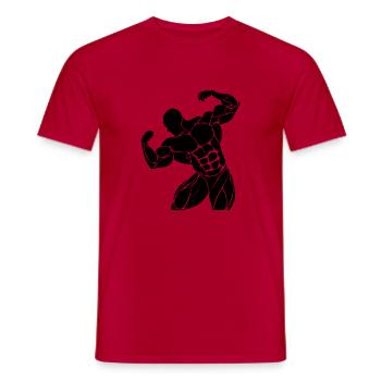 body building - Men's T-Shirt - red - Front - AI Model Male 178 dark (178cm)