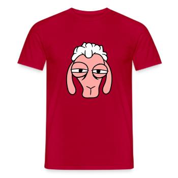 Sheep Skeptical Critical Look Face Head Cool - Men's T-Shirt - red - Front - AI Model Male 178 dark (178cm)