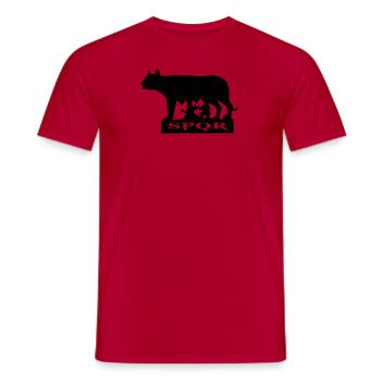 she-wolf romulus remus italian symbol of rome ital - Men's T-Shirt - red - Front - AI Model Male 178 dark (178cm)