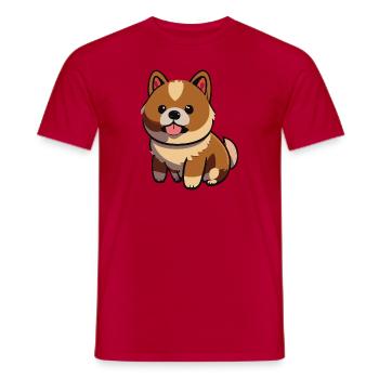 Shiba Inu Dog Illustration - Männer T-Shirt - Rot - Vorne - AI Model Male 178 dark (178cm)