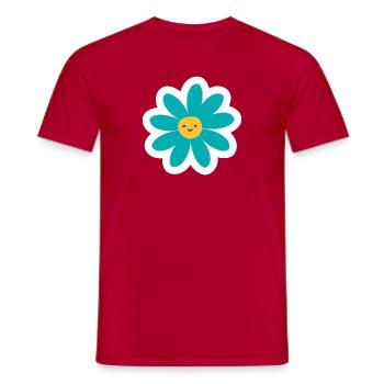 Kawaii Türkis Daisy Lächeln - Männer T-Shirt - Rot - Vorne - AI Model Male 178 dark (178cm)