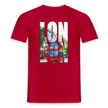 LONDON - Men's T-Shirt - red - Front - AI Model Male 178 dark (178cm)