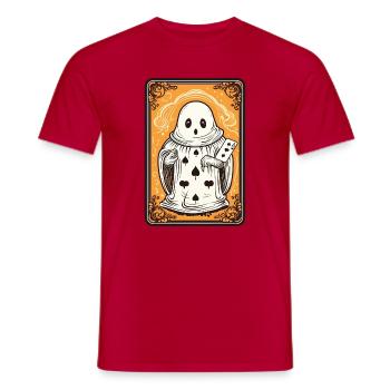 Tarot Karte Geist mit Pik Ass Karte - Männer T-Shirt - Rot - Vorne - AI Model Male 178 dark (178cm)