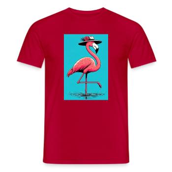 Flamingo - Männer T-Shirt - Rot - Vorne - AI Model Male 178 dark (178cm)