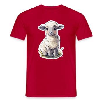 Mouton - T-shirt homme - rouge - Devant - AI Model Male 178 dark (178cm)
