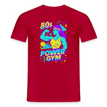 80s Power Gym / Strong Woman - Men's T-Shirt - red - Front - AI Model Male 178 dark (178cm)
