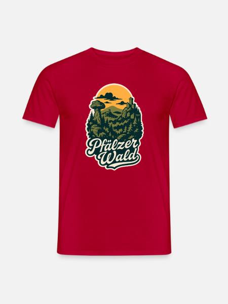 Pfälzer Wald – Mystische Kulturlandschaft - Männer T-Shirt - Rot