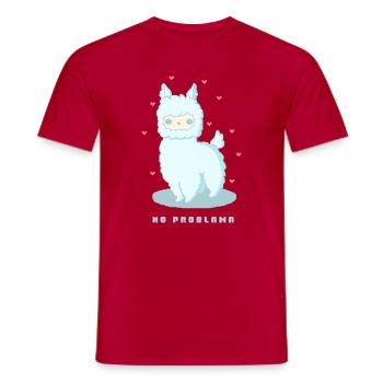 No Problama – Lustiges Lama Design - Männer T-Shirt - Rot - Vorne - AI Model Male 178 dark (178cm)
