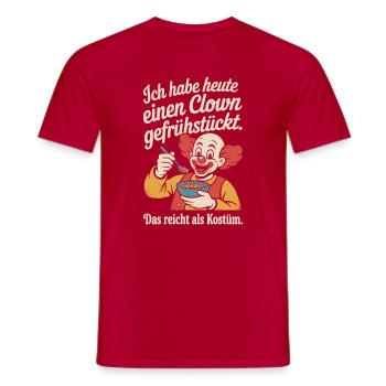 Remplacement du costume de clown du Petit-déjeuner de Clown Carnival - T-shirt homme - rouge - Devant - AI Model Male 178 dark (178cm)