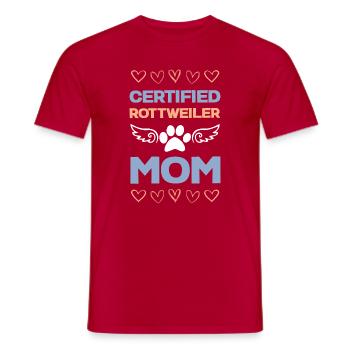 Rottweiler Mama Zertifiziert - Männer T-Shirt - Rot - Vorne - AI Model Male 178 dark (178cm)