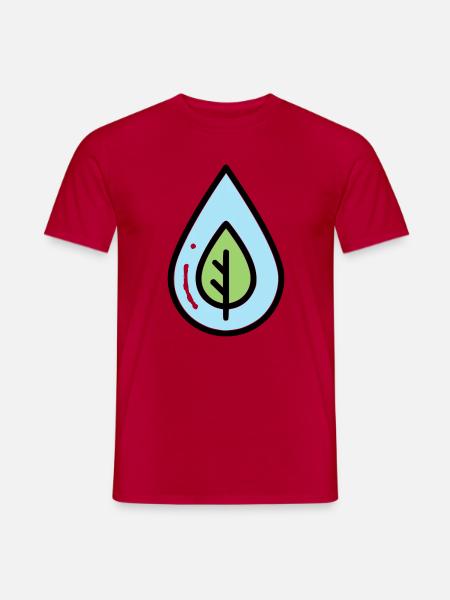 Wassertropfen Blatt Öko - Männer T-Shirt - Rot