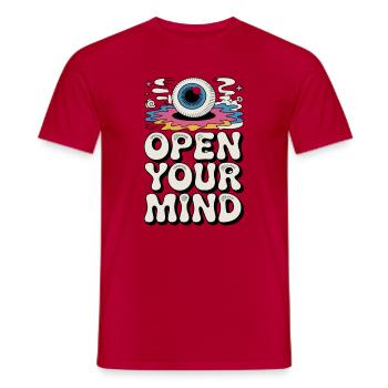  Open Your Mind Psychedelic Auge Retro Hippie - Männer T-Shirt - Rot - Vorne - AI Model Male 178 dark (178cm)