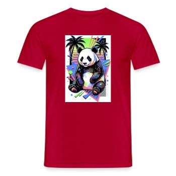 panda - Men's T-Shirt - red - Front - AI Model Male 178 dark (178cm)