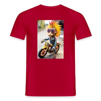 Mascotte moto folle - T-shirt homme - rouge - Devant - AI Model Male 178 dark (178cm)