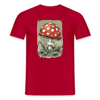 Cartoon Fliegenpilz - Männer T-Shirt - Rot - Vorne - AI Model Male 178 dark (178cm)