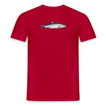 Silberner Flussfisch Illustration - Männer T-Shirt - Rot - Vorne - AI Model Male 178 dark (178cm)